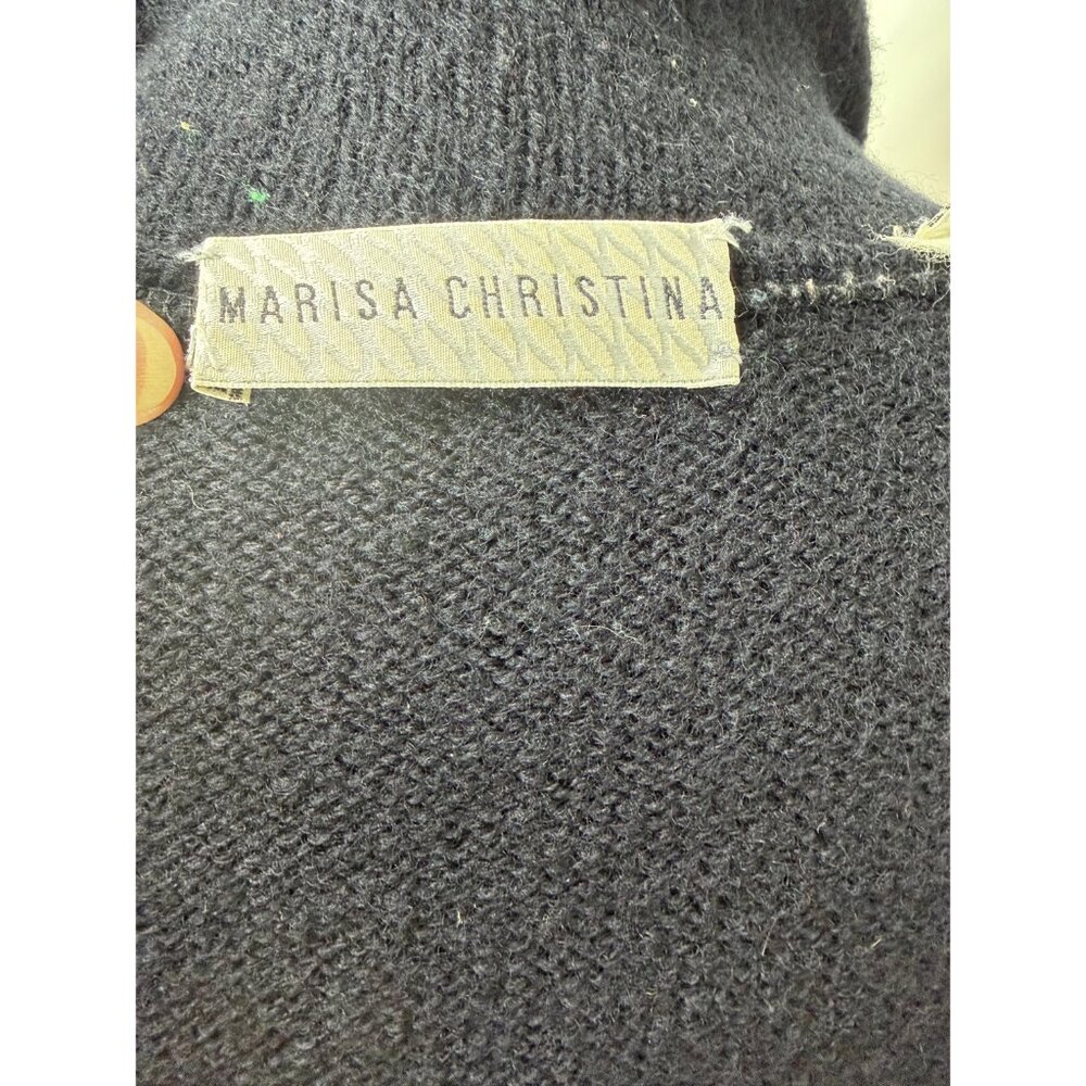 1990s boiled wool cardigan sweater coat by Marisa Christina Size L/XL - Picture 10 of 11